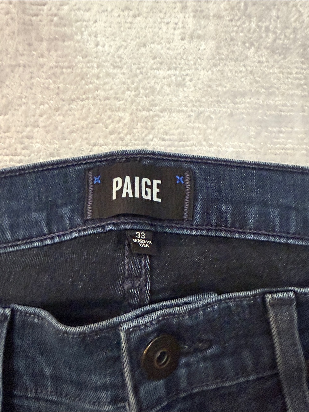 PAIGE Men's Dark Indigo Straight Jeans - Picture 2 of 3